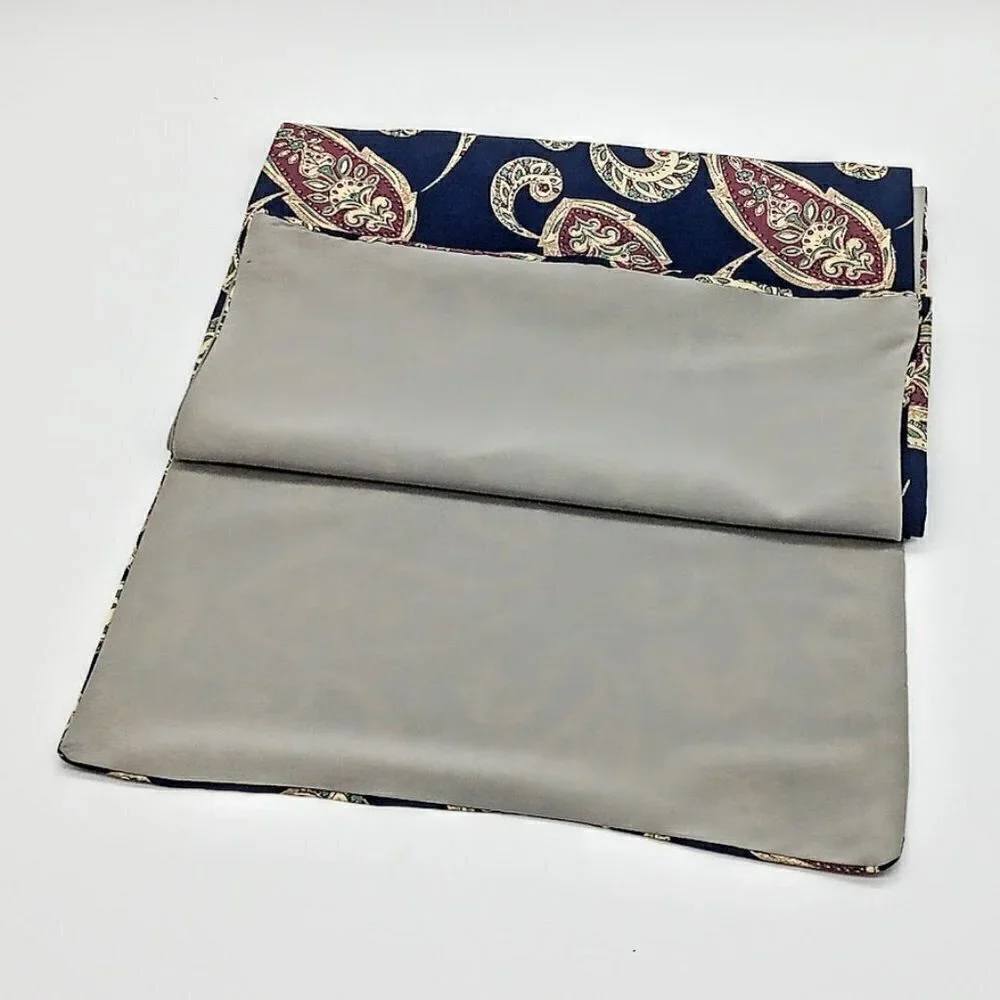 Multicolor Paisley Double-Sided Oblong Silk Scarf